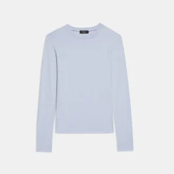 Theory Tiny Long-Sleeve Tee In Organic Cotton-Women Tops|T-Shirts