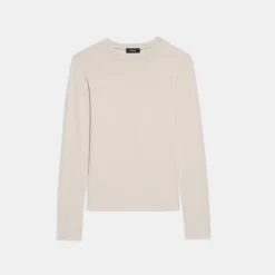 Theory Tiny Long-Sleeve Tee In Organic Cotton-Women Tops|T-Shirts