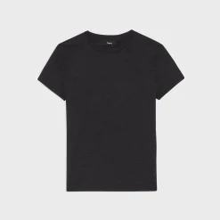 Theory Tiny Tee In Melange Wool Jersey-Women T-Shirts