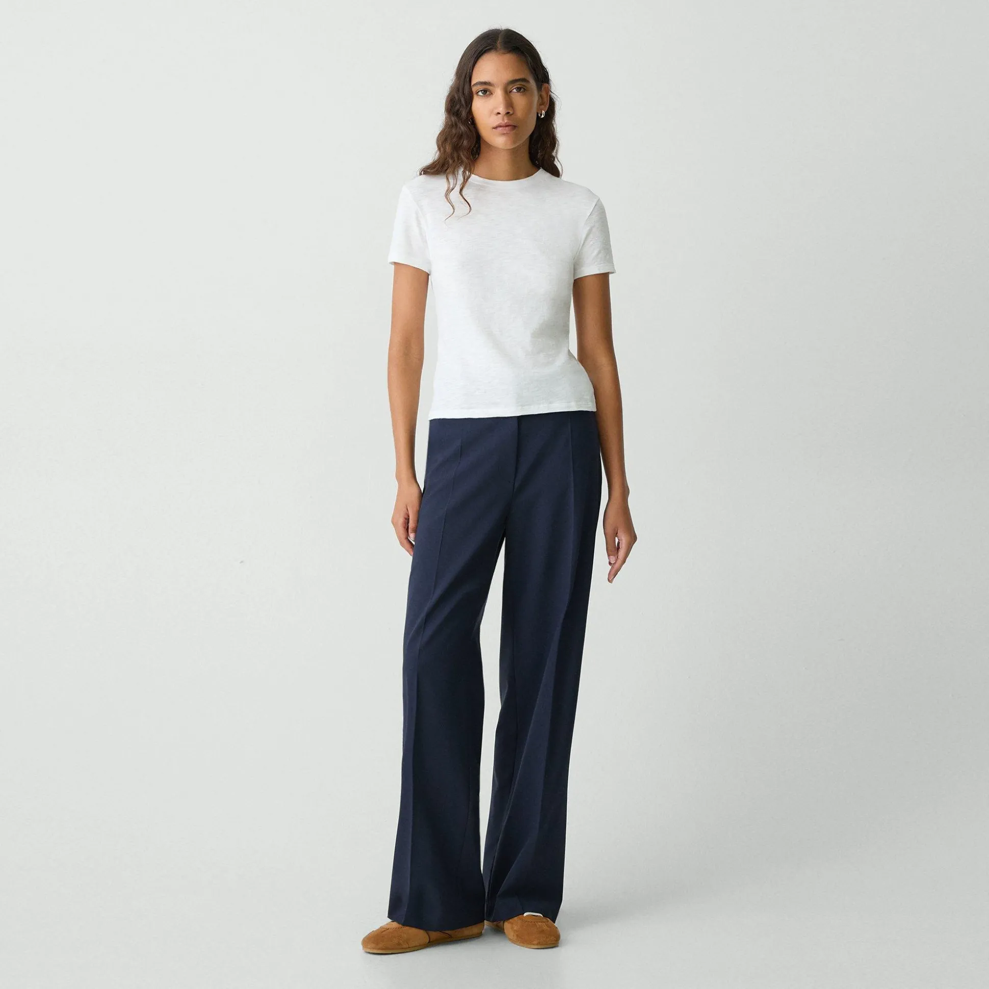 Theory Tiny Tee In Organic Slub Cotton-Women T-Shirts