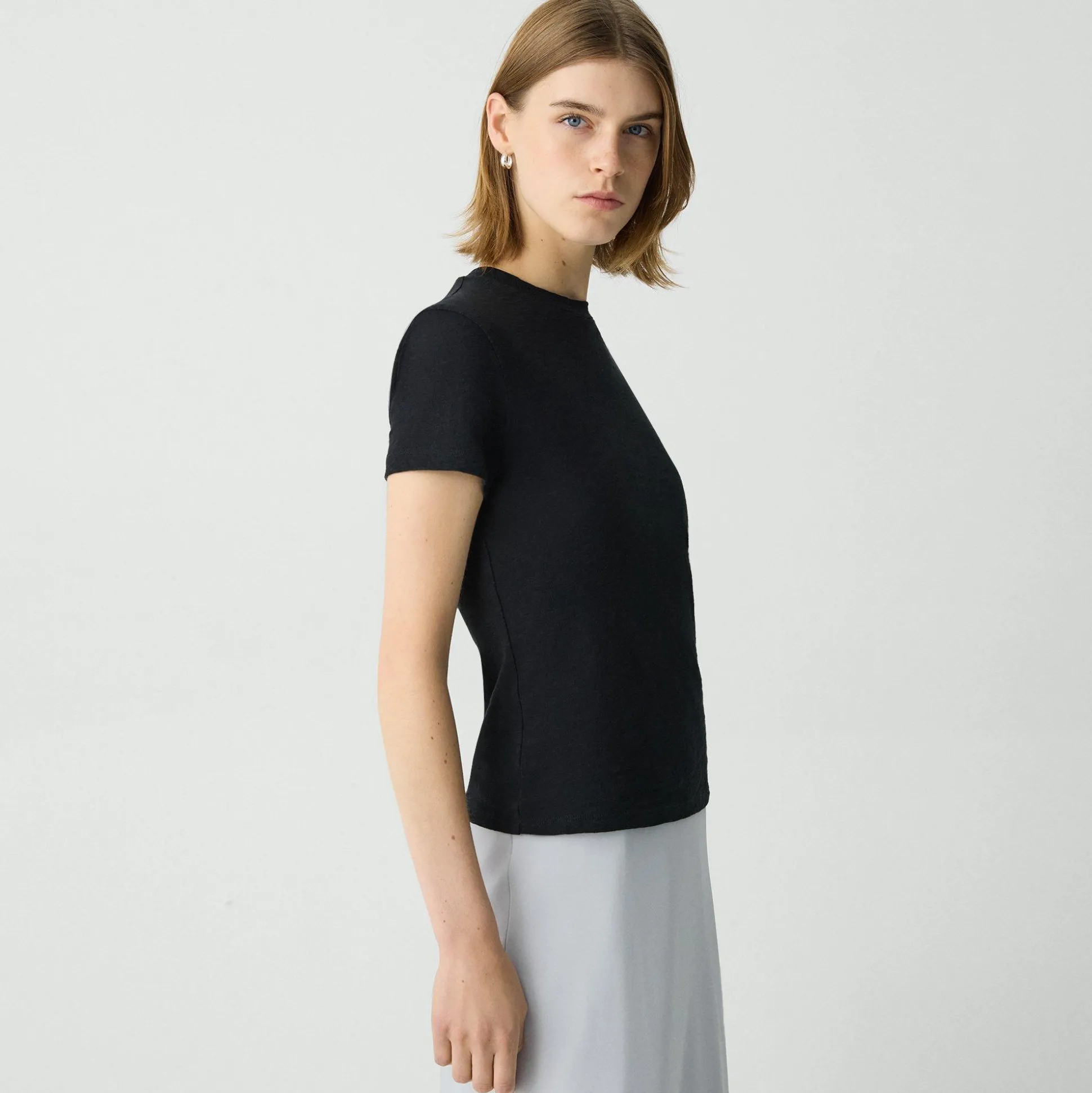 Theory Tiny Tee In Organic Slub Cotton-Women T-Shirts