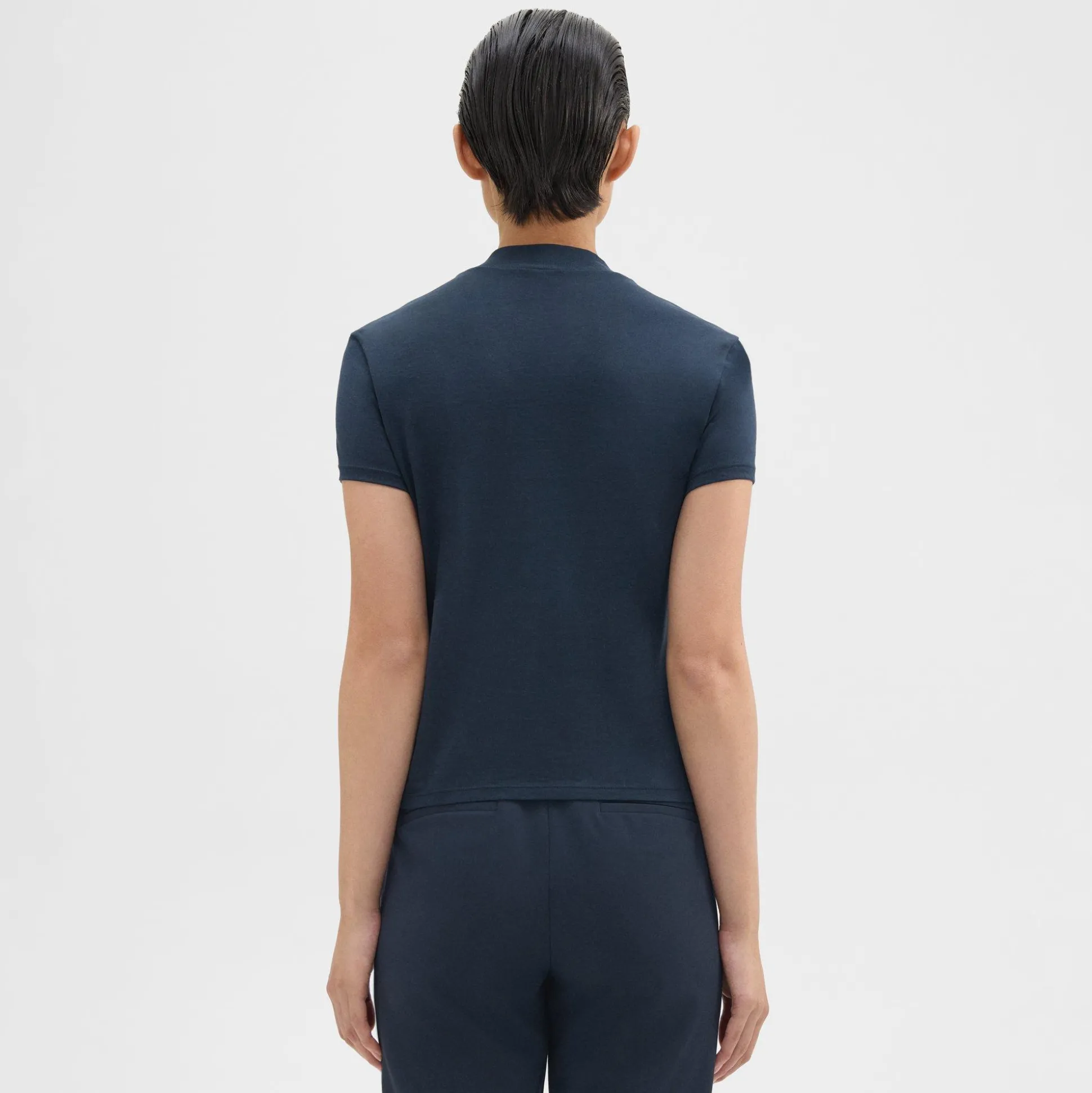 Theory Tiny Turtleneck Tee In Organic Cotton-Women T-Shirts