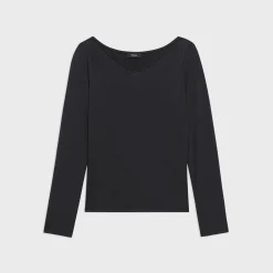 Theory Tiny V-Neck Tee In Organic Cotton-Women T-Shirts