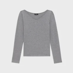 Theory Tiny V-Neck Tee In Organic Cotton-Women T-Shirts