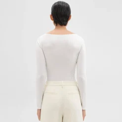 Theory Tiny V-Neck Tee In Organic Cotton-Women T-Shirts
