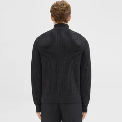 Theory Tomas Full Zip Cardigan In Dane Wool-Men Sweaters + Cardigans