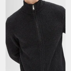 Theory Tomas Full Zip Cardigan In Dane Wool-Men Sweaters + Cardigans