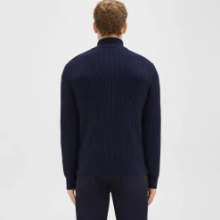 Theory Tomas Full Zip Cardigan In Dane Wool-Men Sweaters + Cardigans