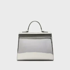 Theory Top Handle Bag In Metallic Leather-Women Bags