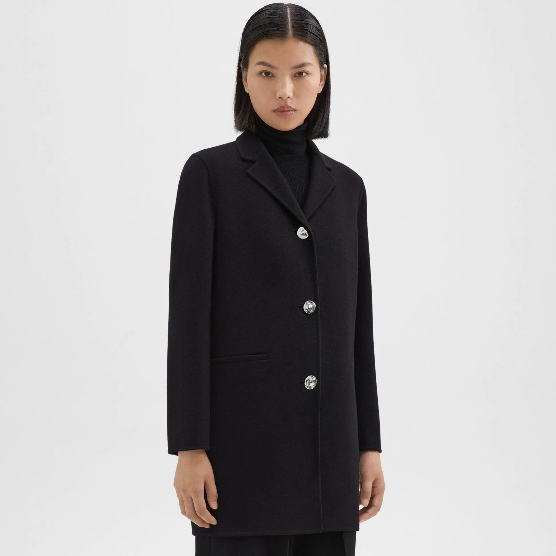Theory Topcoat In Double-Face Wool-Cashmere-Women Outerwear