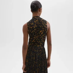 Theory Tortoiseshell Printed Shell In Merino Wool-Women Sweaters + Cardigans
