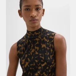 Theory Tortoiseshell Printed Shell In Merino Wool-Women Sweaters + Cardigans