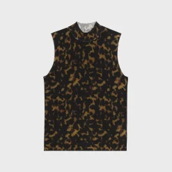 Theory Tortoiseshell Printed Shell In Merino Wool-Women Sweaters + Cardigans