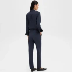 Theory Treeca Full Length Pant In Good Wool-Women Suits|Pants