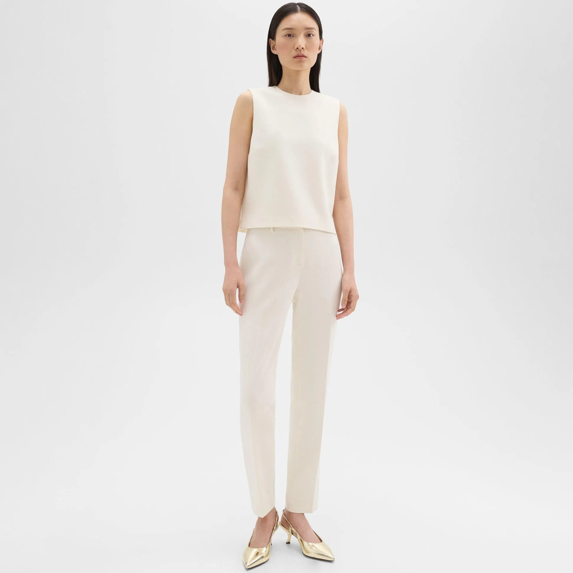 Theory Treeca Full Length Pant In Admiral Crepe-Women Suits|Pants