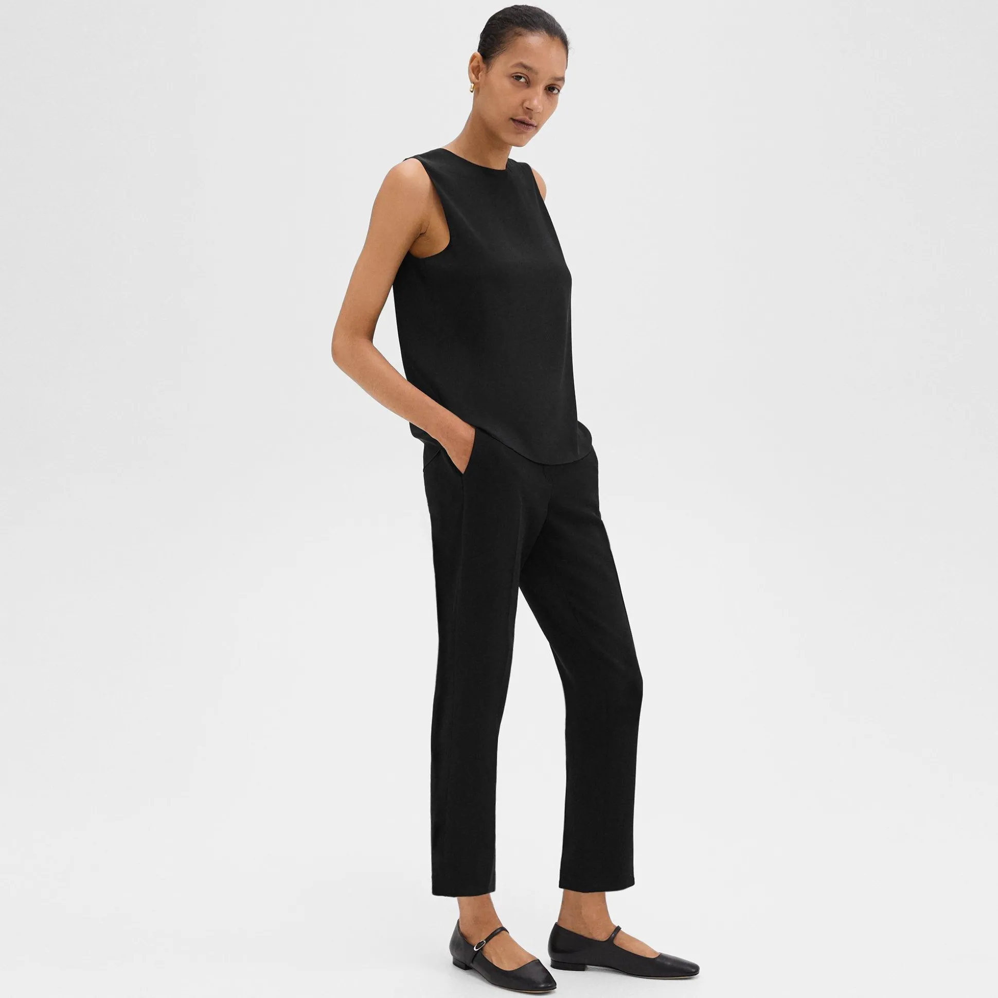 Theory Treeca Pull-On Pant In Admiral Crepe-Women Suits|Pants