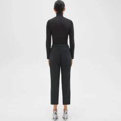 Theory Treeca Pull-On Pant In Pinstripe Wool Flannel-Women Suits|Pants