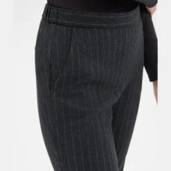 Theory Treeca Pull-On Pant In Pinstripe Wool Flannel-Women Suits|Pants