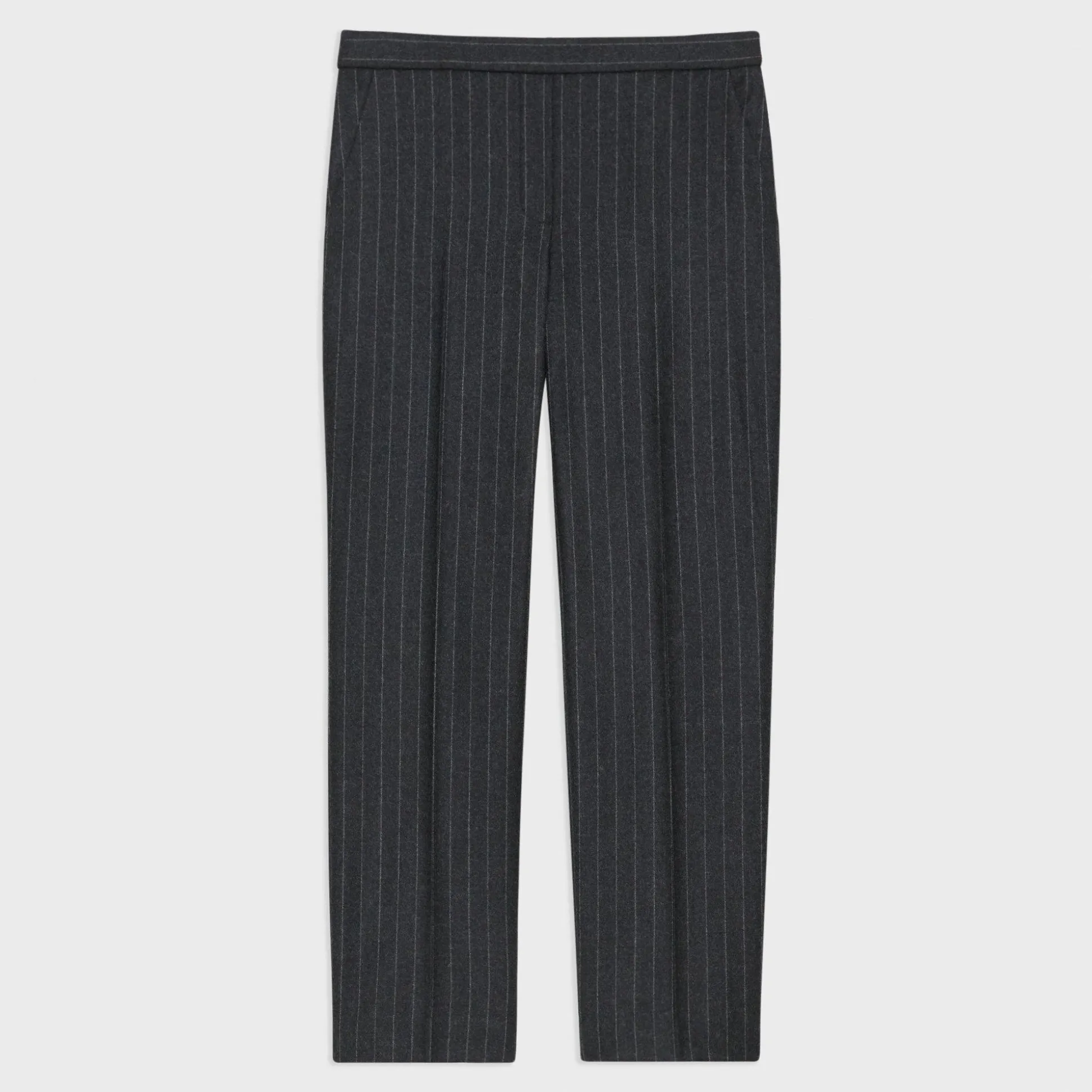 Theory Treeca Pull-On Pant In Pinstripe Wool Flannel-Women Suits|Pants