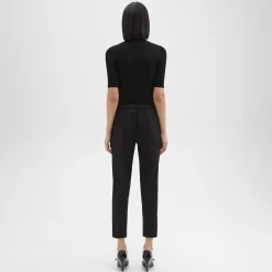 Theory Treeca Pull-On Pant In Sleek Flannel-Women Suits|Pants