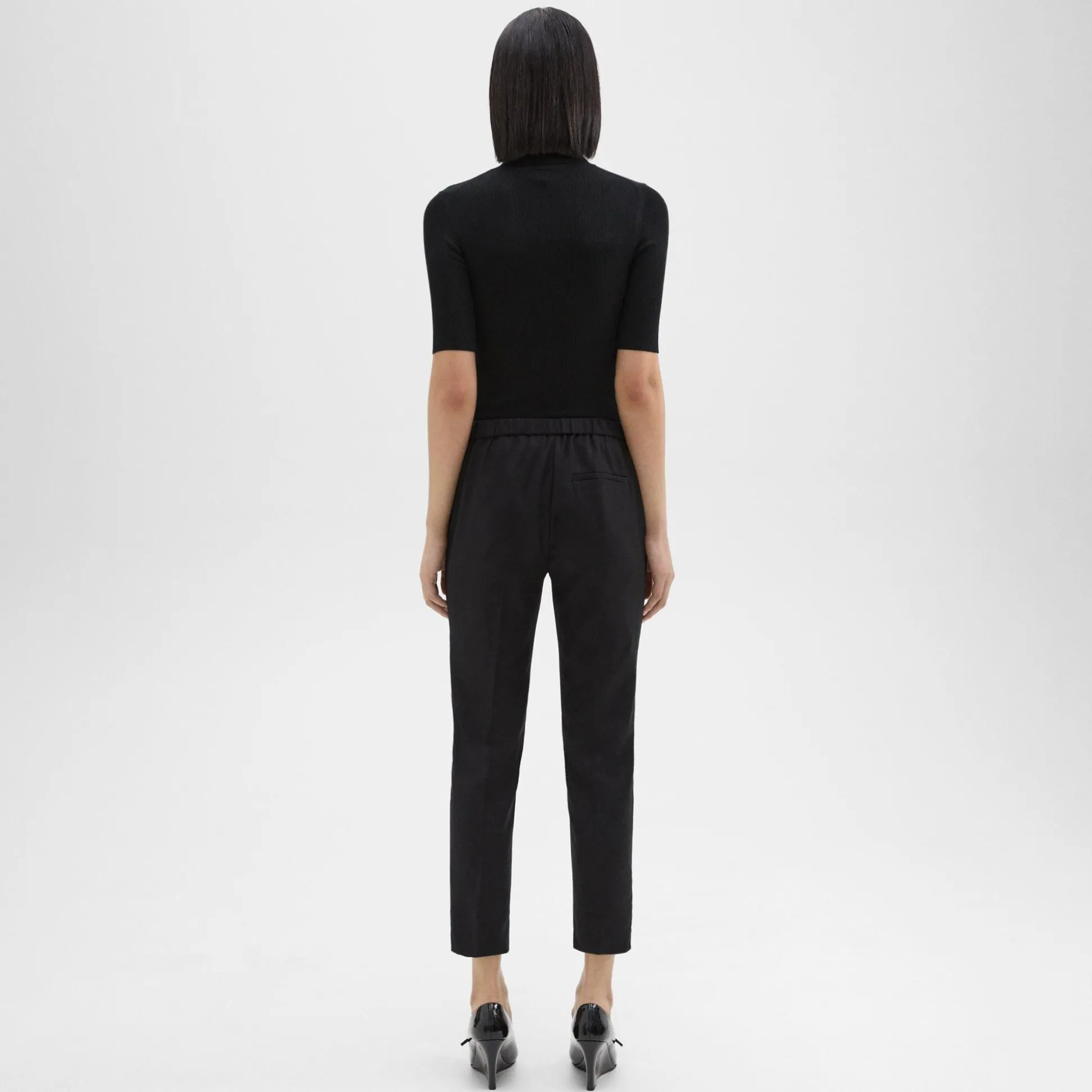 Theory Treeca Pull-On Pant In Sleek Flannel-Women Suits|Pants