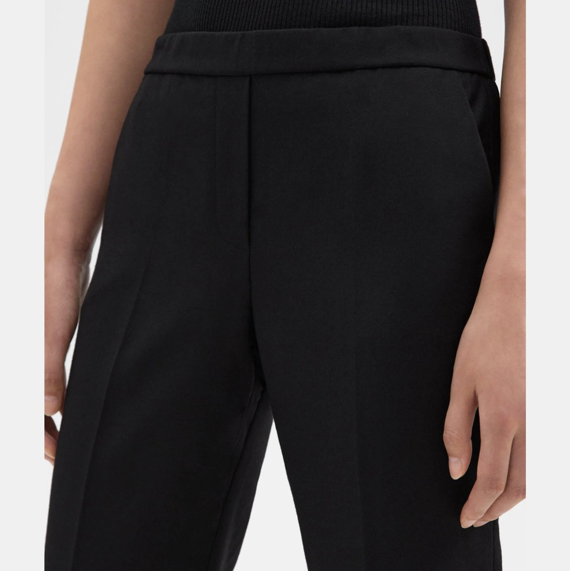 Theory Treeca Pull-On Pant In Sleek Flannel-Women Suits|Pants