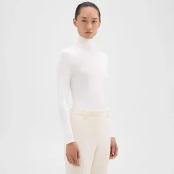 Theory Turtleneck Bodysuit In Motion Jersey-Women T-Shirts