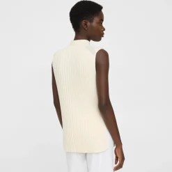 Theory Turtleneck Shell Top In Cotton-Cashmere-Women Sweaters + Cardigans