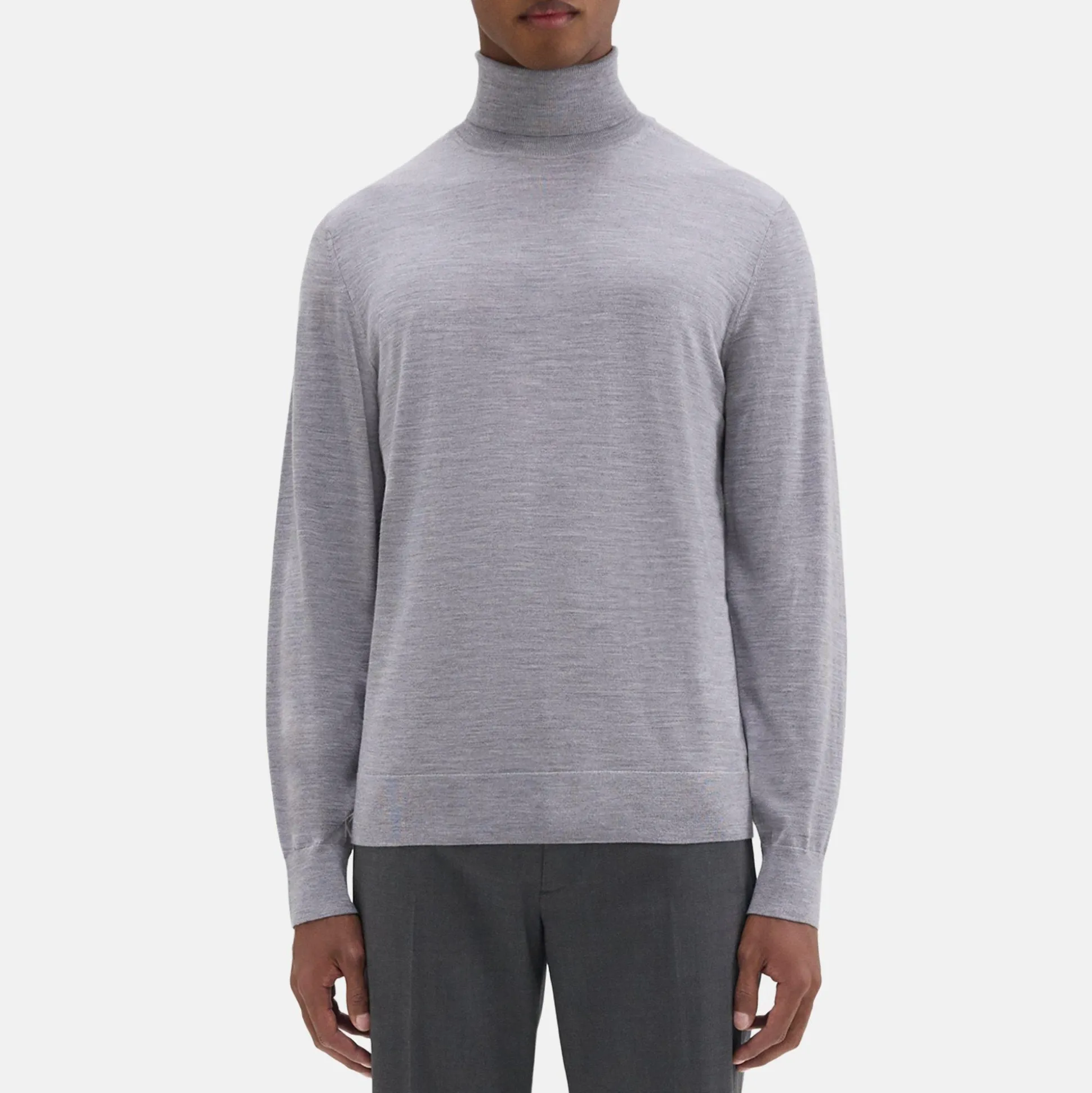 Theory Turtleneck Sweater In Regal Wool-Men Sweaters + Cardigans