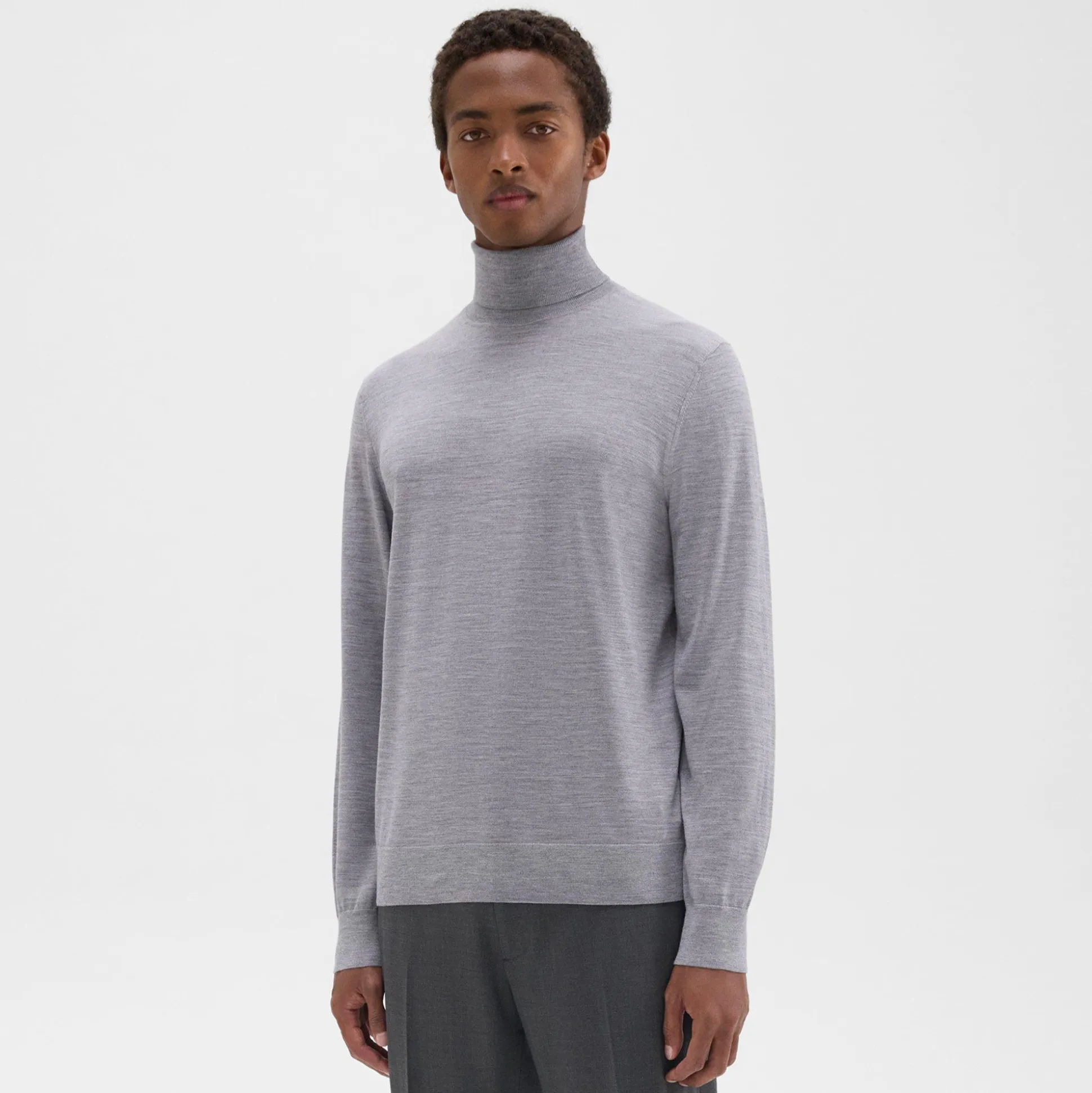 Theory Turtleneck Sweater In Regal Wool-Men Sweaters + Cardigans