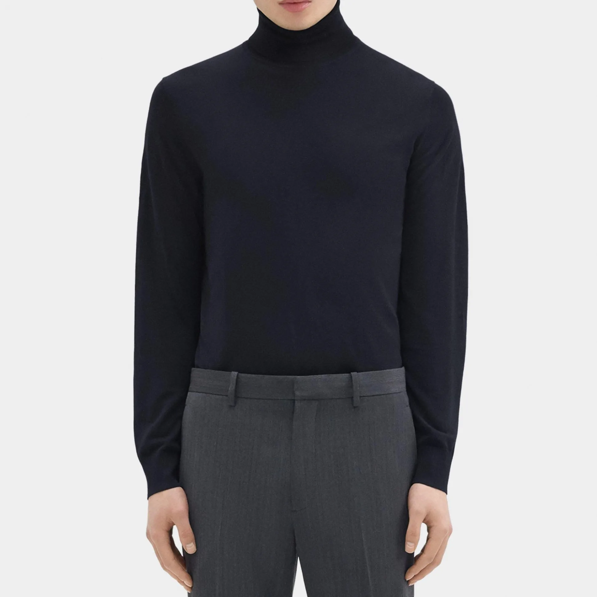 Theory Turtleneck Sweater In Regal Wool-Men Sweaters + Cardigans