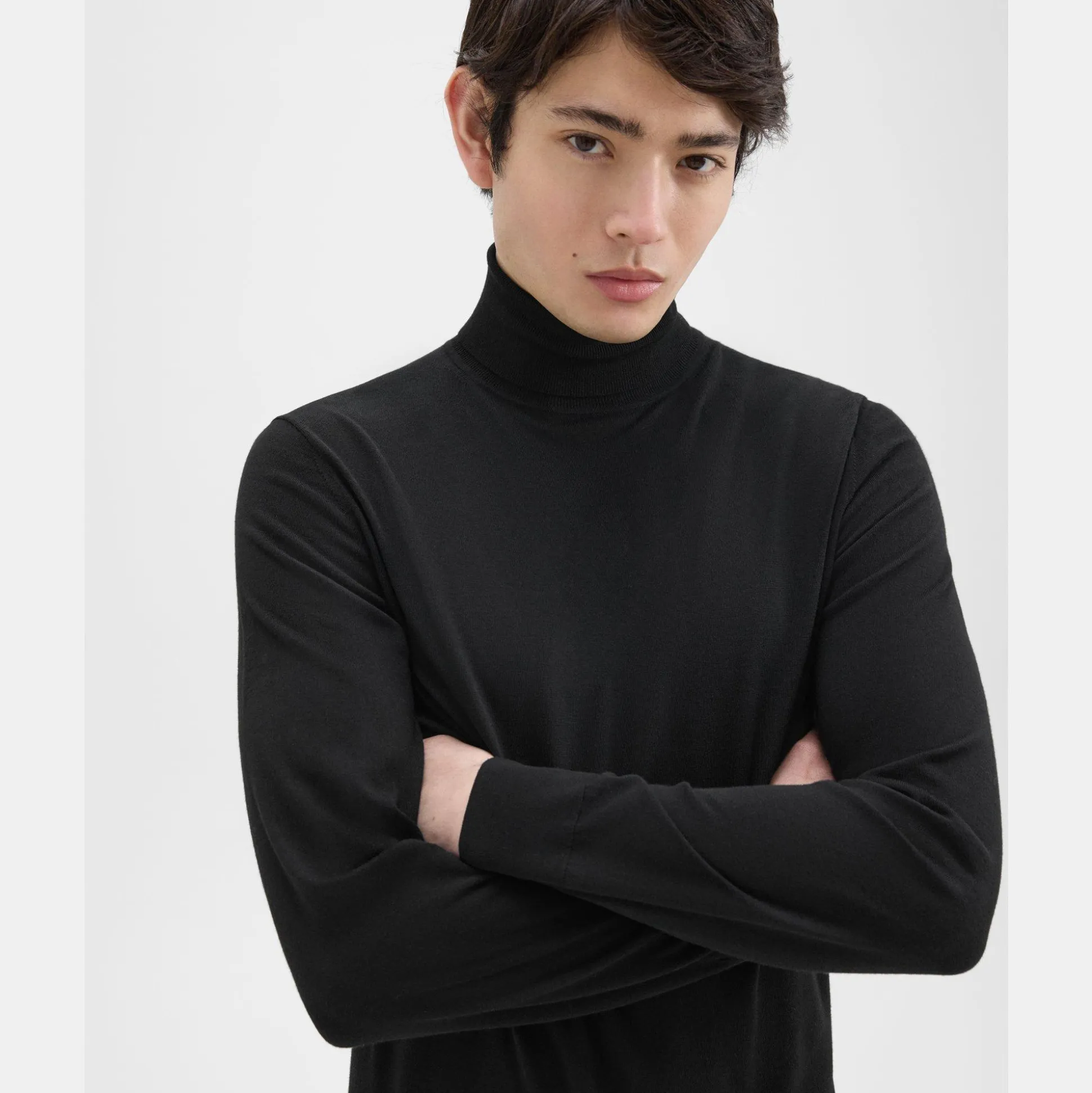 Theory Turtleneck Sweater In Regal Wool-Men Sweaters + Cardigans
