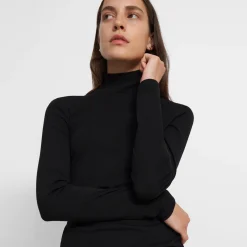 Theory Turtleneck Sweater In Ribbed Viscose-Women T-Shirts