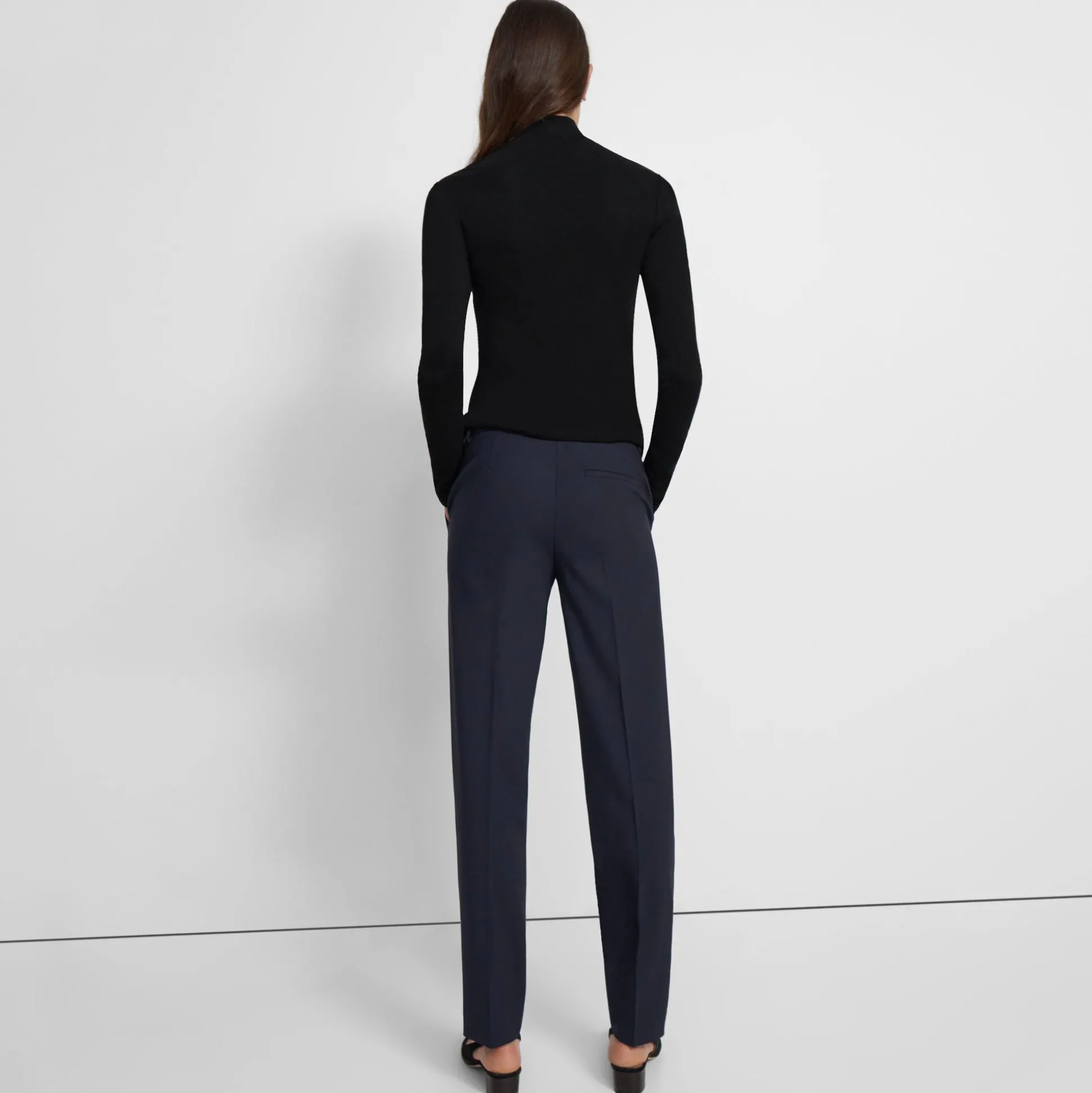 Theory Turtleneck Sweater In Ribbed Viscose-Women T-Shirts