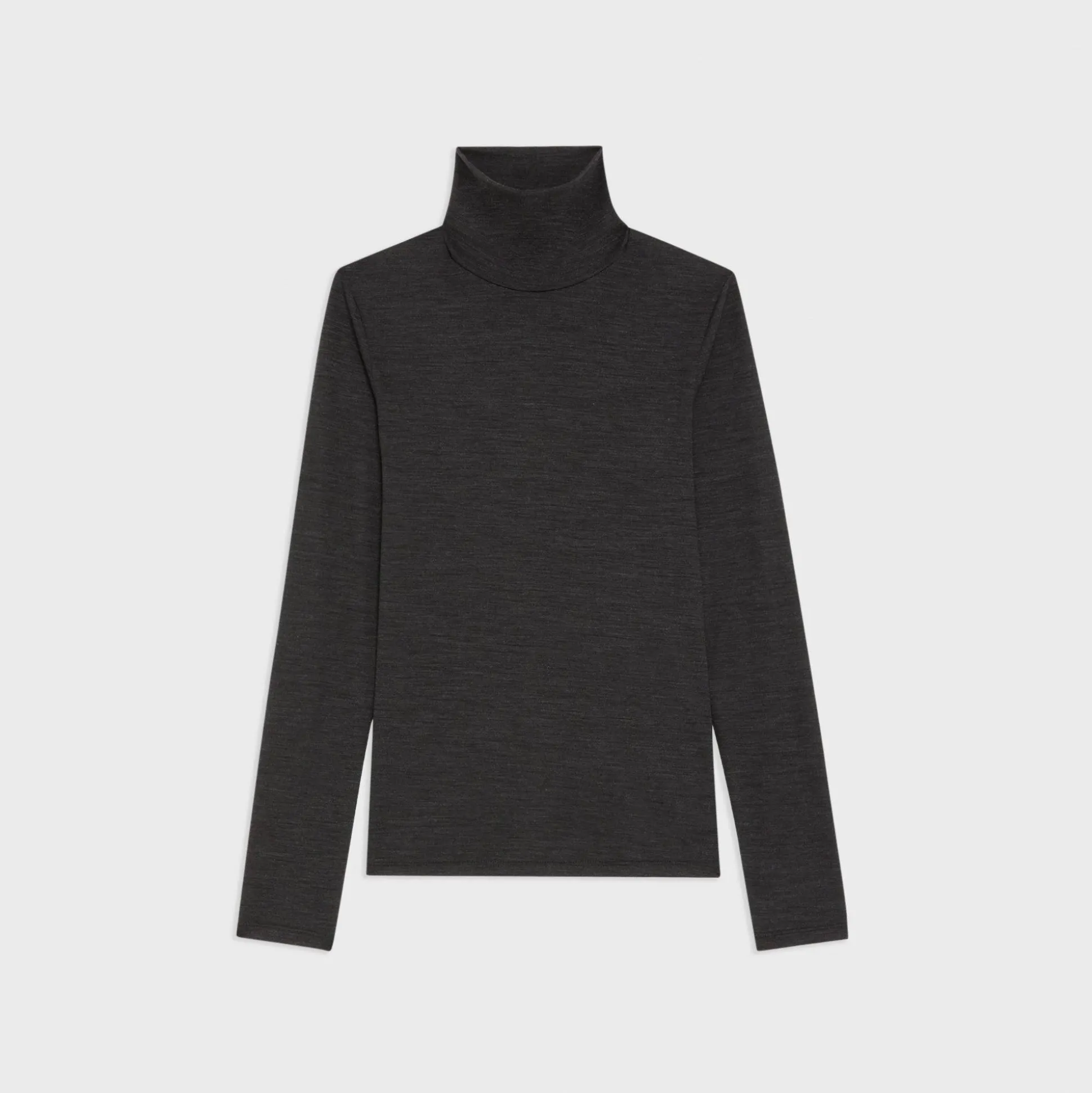 Theory Turtleneck Tee In Melange Wool Jersey-Women T-Shirts