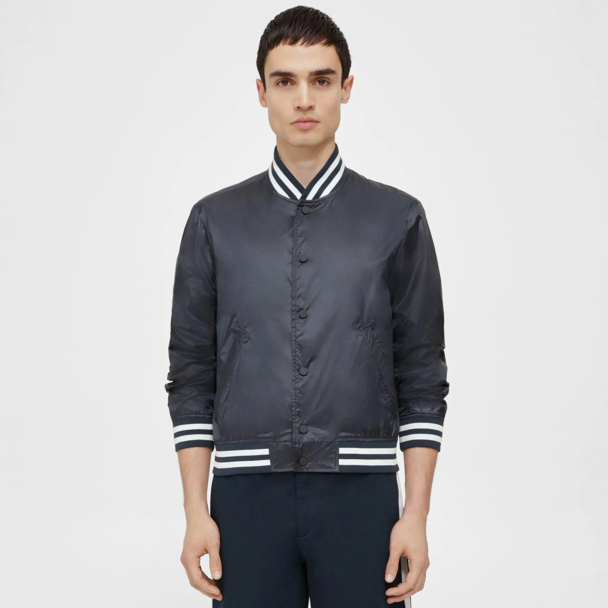 Theory Varsity Jacket In Recycled Nylon-Men Outerwear|Blazers + Jackets