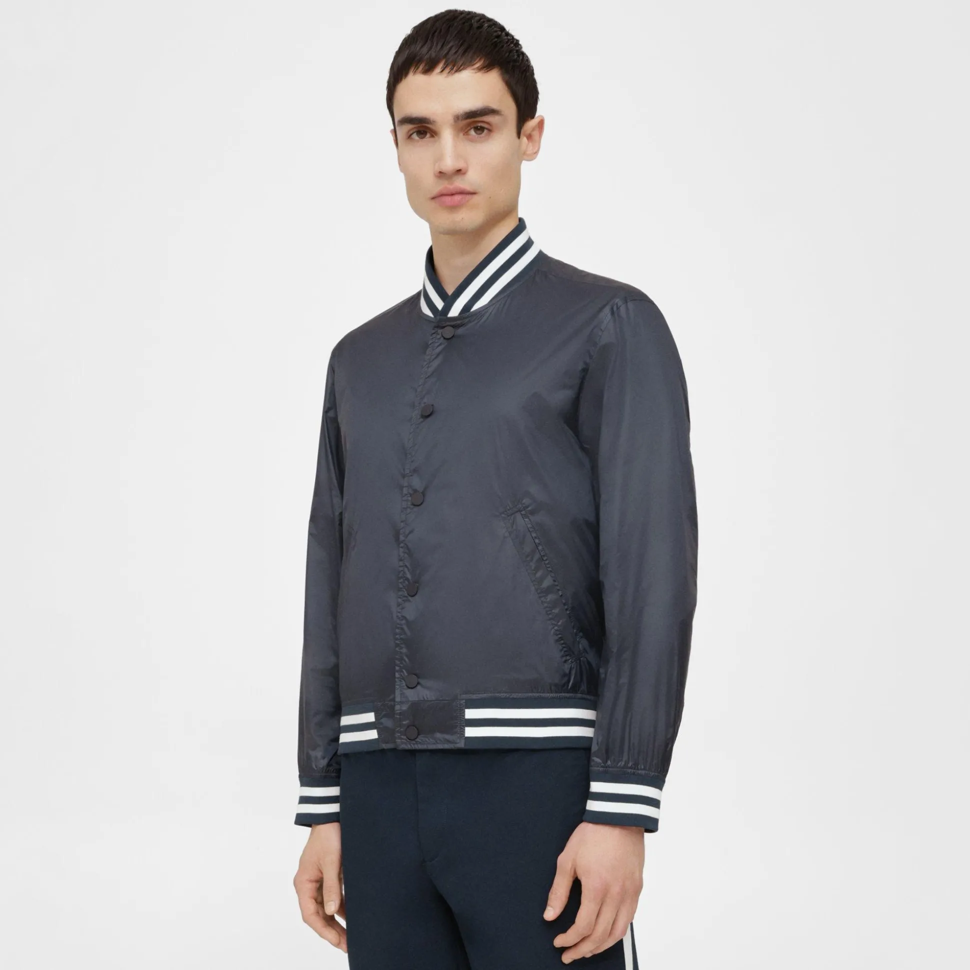 Theory Varsity Jacket In Recycled Nylon-Men Outerwear|Blazers + Jackets