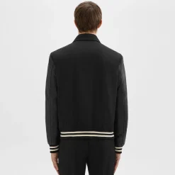 Theory Varsity Jacket In Textured Gabardine-Men Outerwear