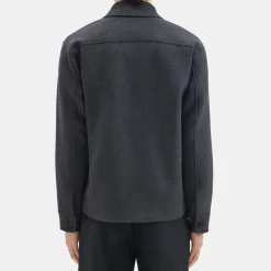 Theory Vena Shirt Jacket In Double-Face Wool-Cashmere-Men Outerwear