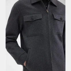 Theory Vena Shirt Jacket In Double-Face Wool-Cashmere-Men Outerwear