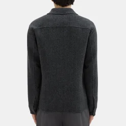Theory Vena Shirt Jacket In Double-Face Wool-Cashmere-Men Outerwear