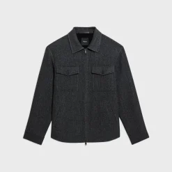 Theory Vena Shirt Jacket In Double-Face Wool-Cashmere-Men Outerwear