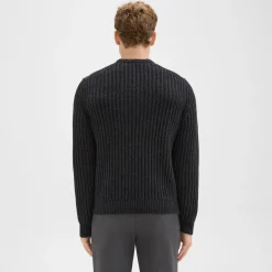 Theory Vilare Cable Knit Sweater In Dane Wool-Men Sweaters + Cardigans