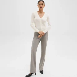 Theory V-Neck Cardigan In Regal Wool-Women Sweaters + Cardigans