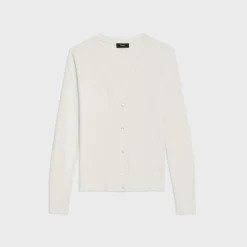 Theory V-Neck Cardigan In Regal Wool-Women Sweaters + Cardigans