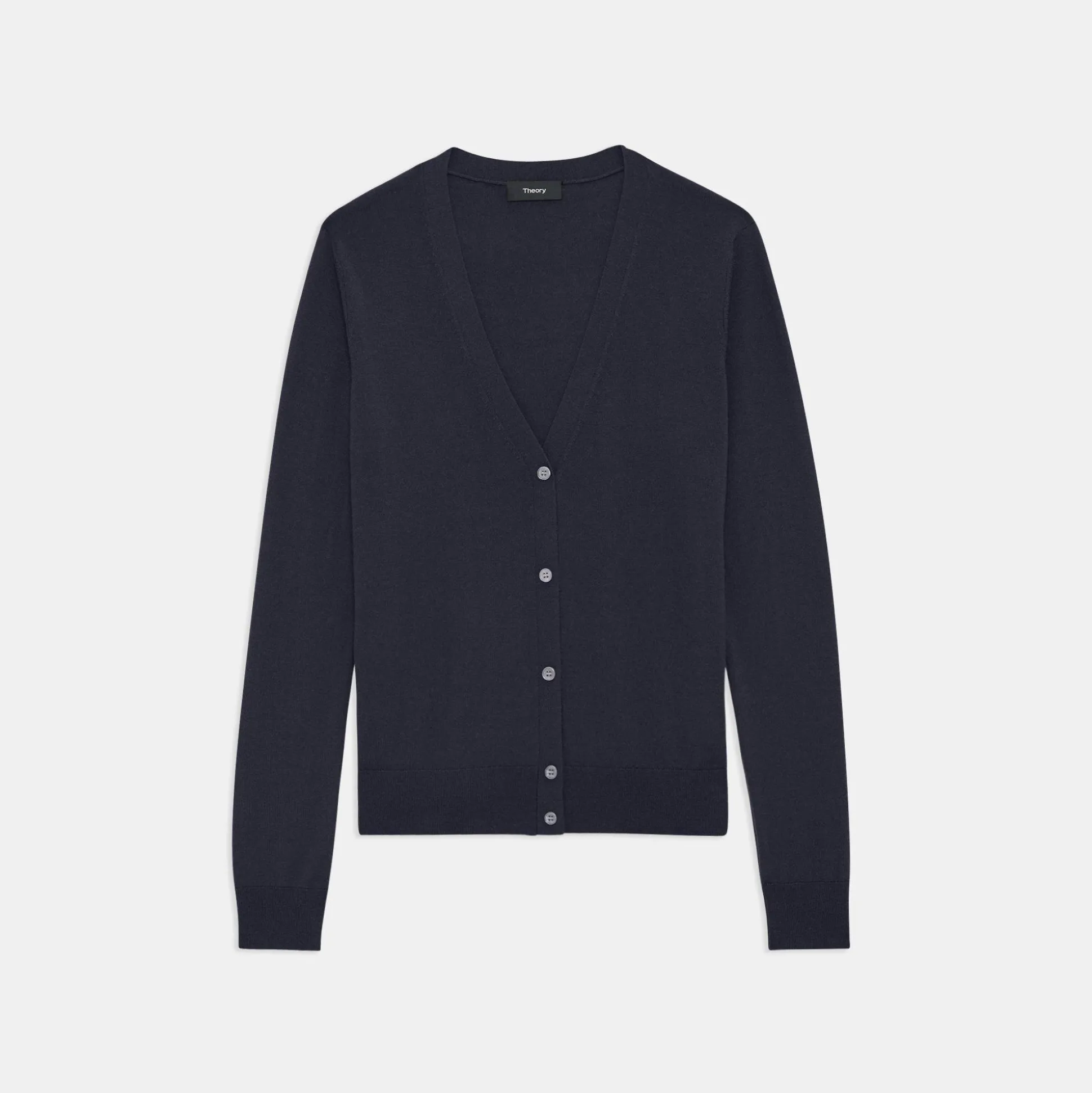 Theory V-Neck Cardigan In Regal Wool-Women Sweaters + Cardigans