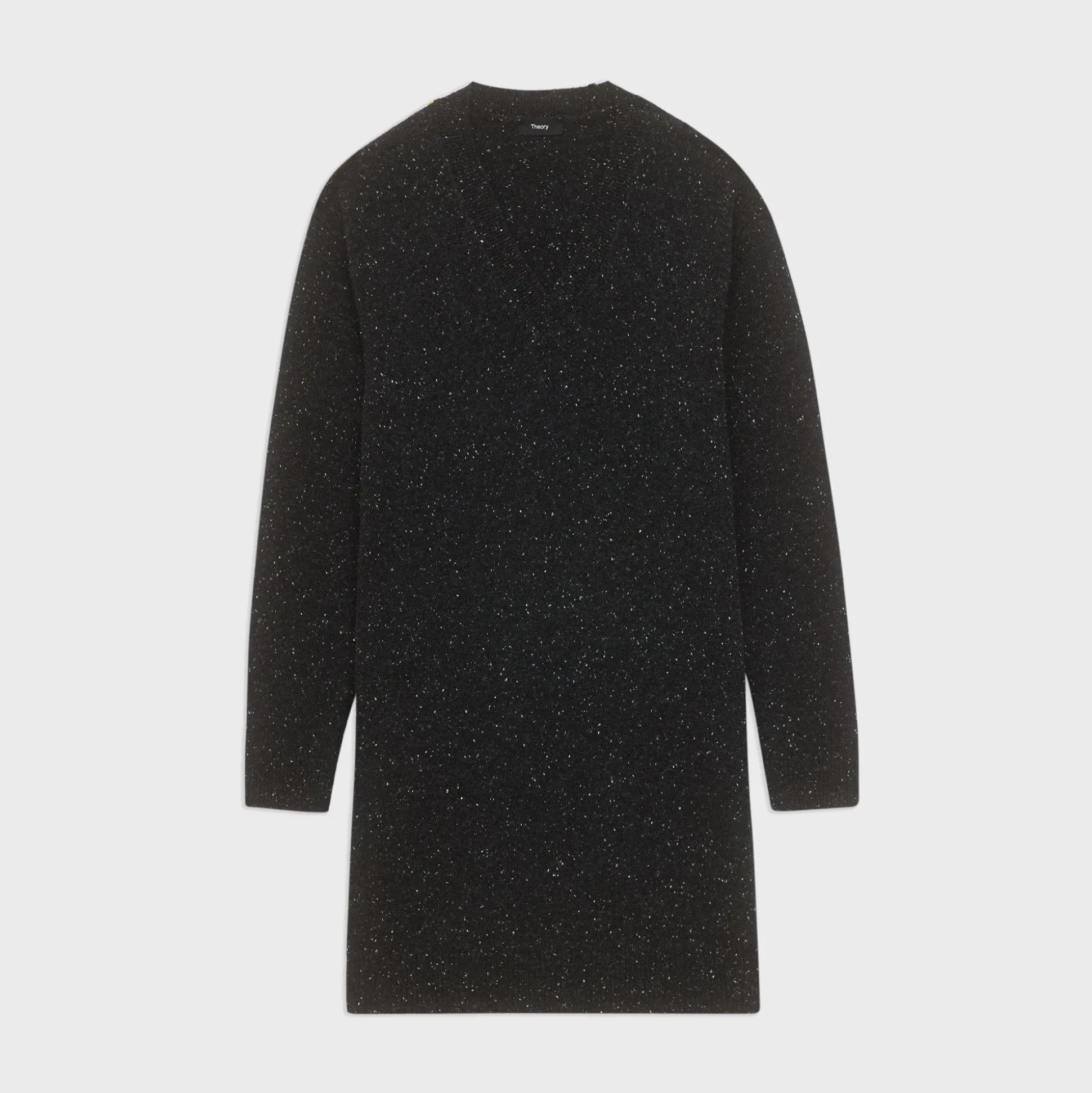 Theory V-Neck Sweater Dress In Donegal Wool-Cashmere-Women Dresses