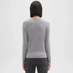 Theory V-Neck Sweater In Merino Wool-Women Sweaters + Cardigans