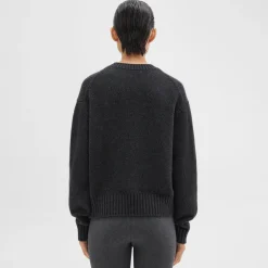 Theory V-Neck Sweater In Recycled Wool-Cashmere-Women Sweaters + Cardigans