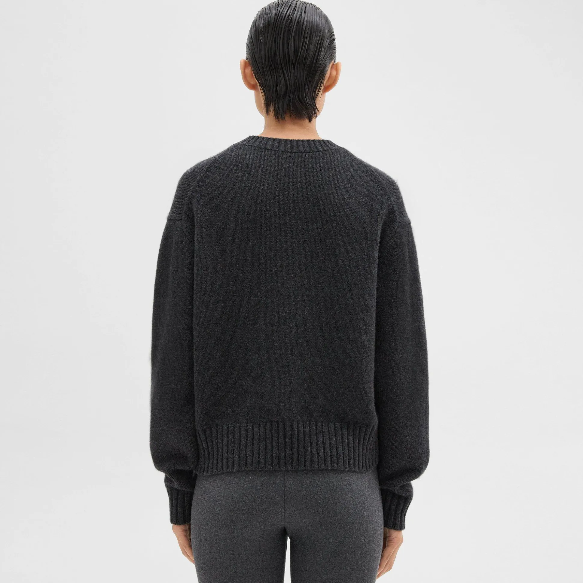 Theory V-Neck Sweater In Recycled Wool-Cashmere-Women Sweaters + Cardigans